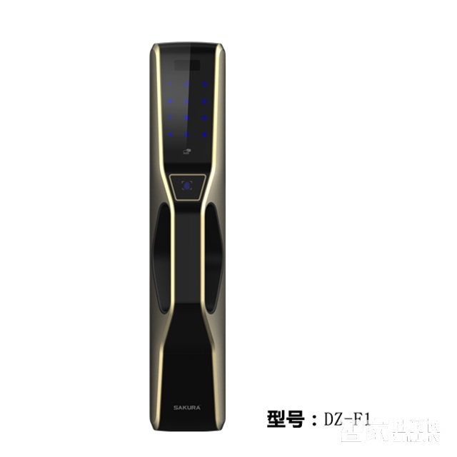 樱花全自动指纹锁 密码锁 香槟金 直板