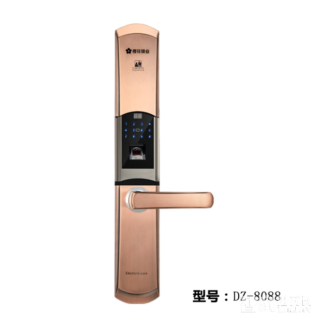 樱花指纹锁 密码锁 刷卡锁 滑盖 不锈钢面板